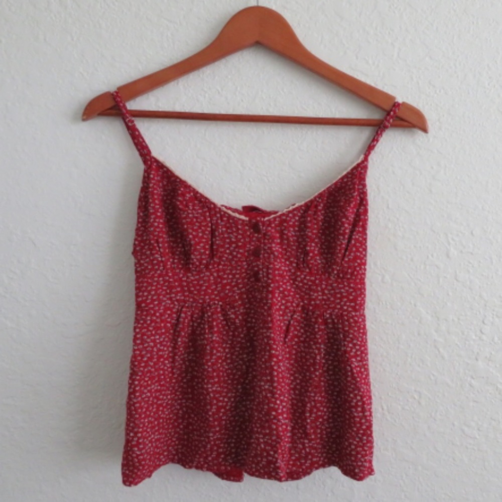 John Galt Red Babydoll Top